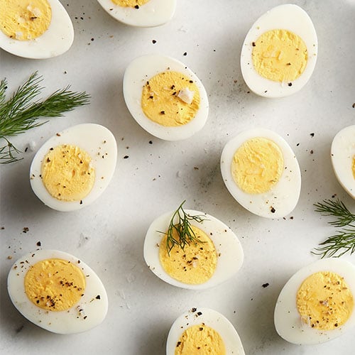 Hard Boiled Eggs with fresh dill
