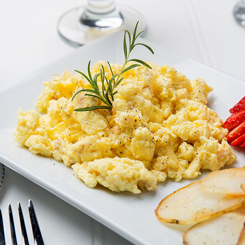Scrambled Eggs with cheddar cheese