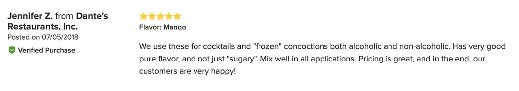 positive review of Finest Call Mixers from Jennifer Z.