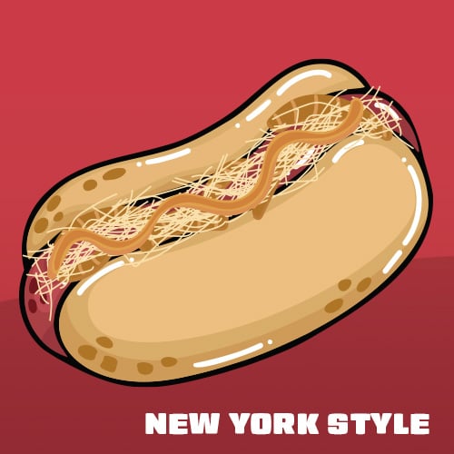 Illustration of a New York Style Hot Dog