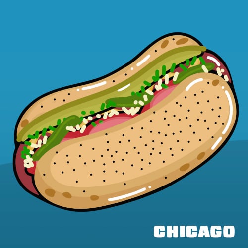 Illustration of a Chicago Dog