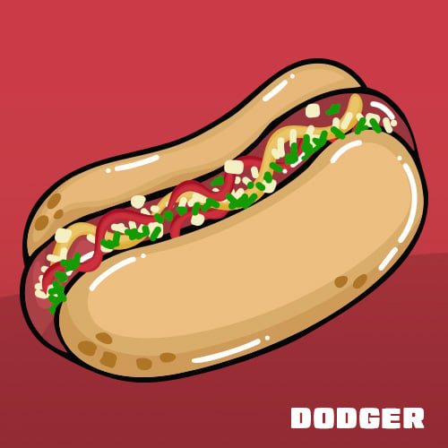 Illustration of a Dodger Dog