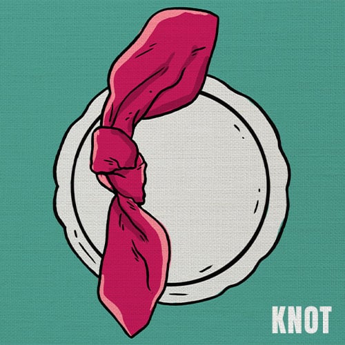 Knot napkin fold