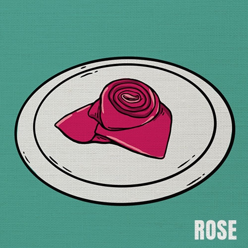 Rose napkin fold