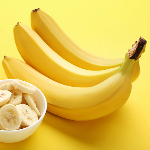 Bananas on a yellow background