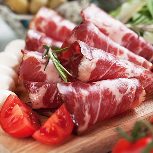Capicola on a charcuterie board