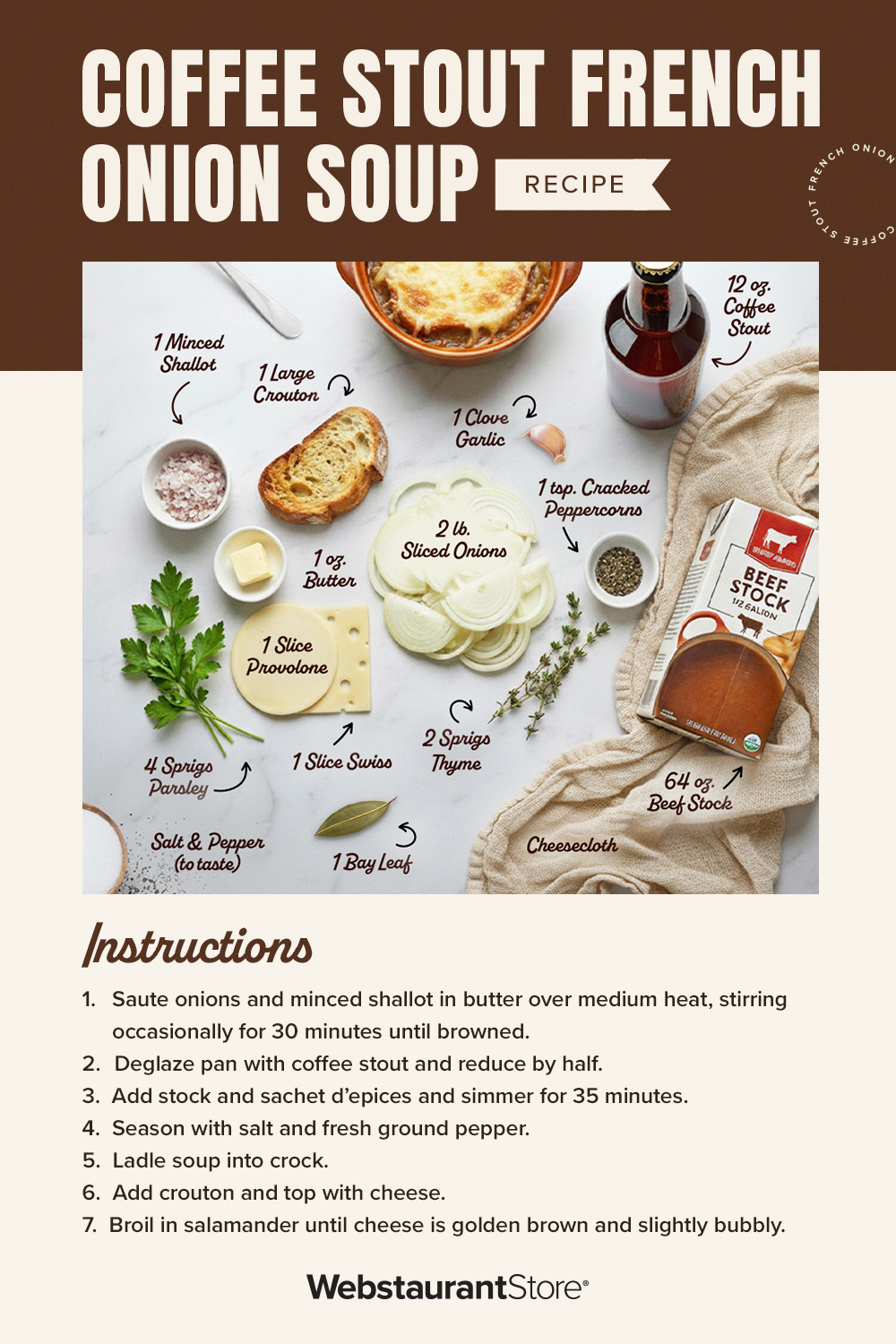 Coffee stout french onion soup infographic