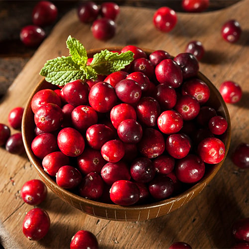 cranberries in a bowl