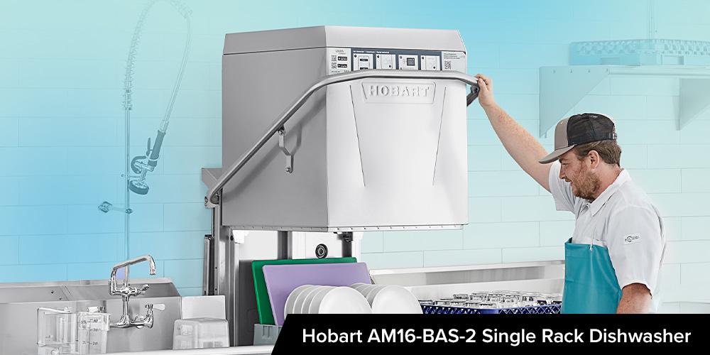 Best Commercial Single Rack Dishwasher: Hobart AM16-BAS-2 Single Rack Dishwasher