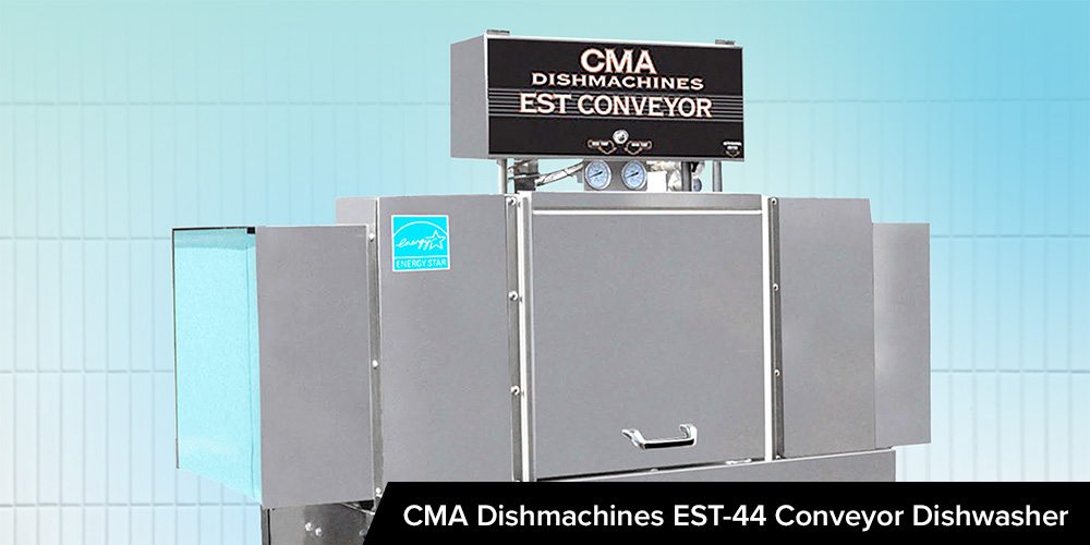 Best Commercial Conveyor Dishwasher: CMA Dishmachines EST-44 Conveyor Dishwasher