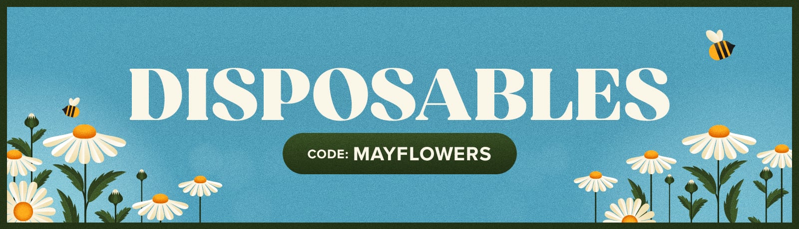 USE CODE MAYFLOWERS FOR UP TO 15% OFF DISPOSABLES