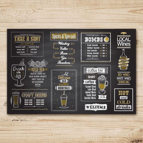 restaurant menu on table
