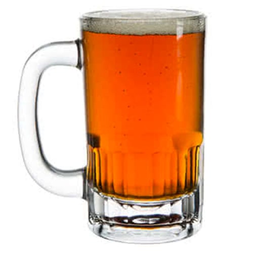 Beer mug of amber ale