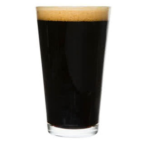 Stout in a pint glass