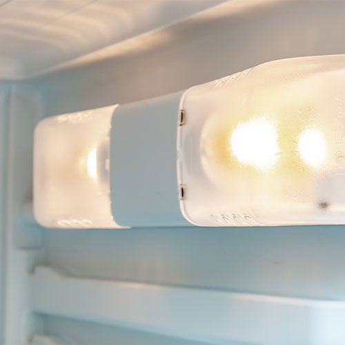 A refrigerator light bulb