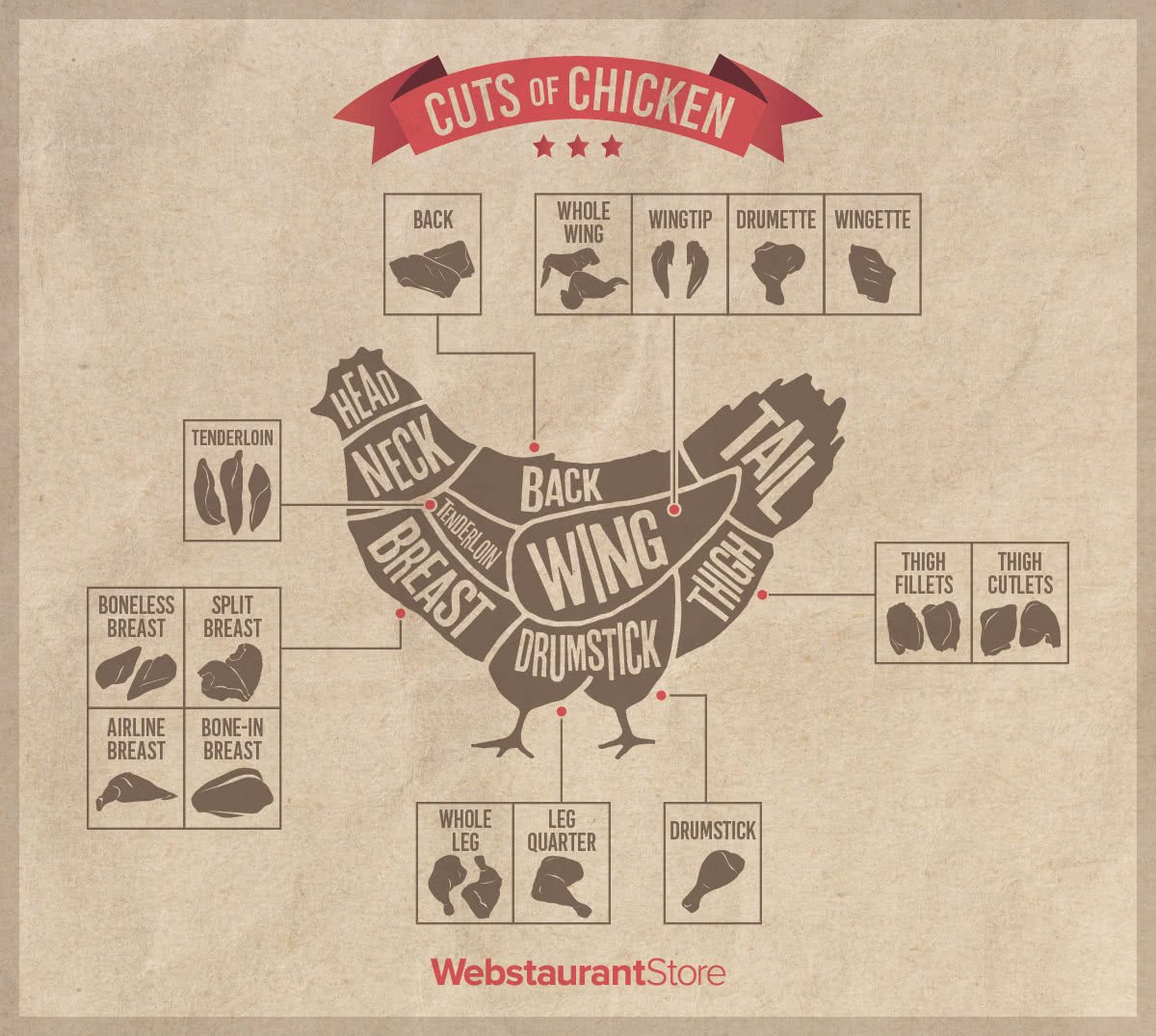 Chicken cuts diagram
