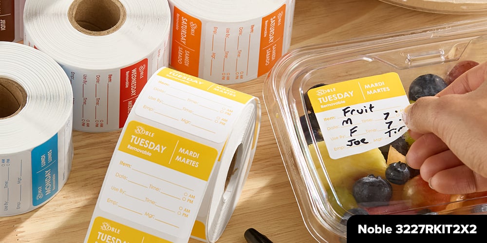 Noble 3227RKIT2X2 roll of stickers with date spot