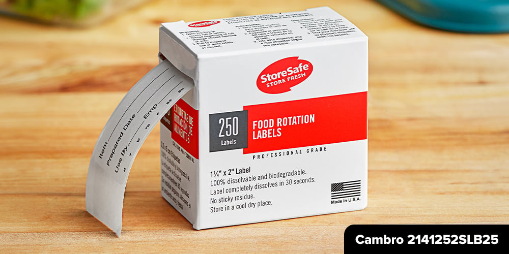 Cambro 2141252SLB25 box with stickers coming out