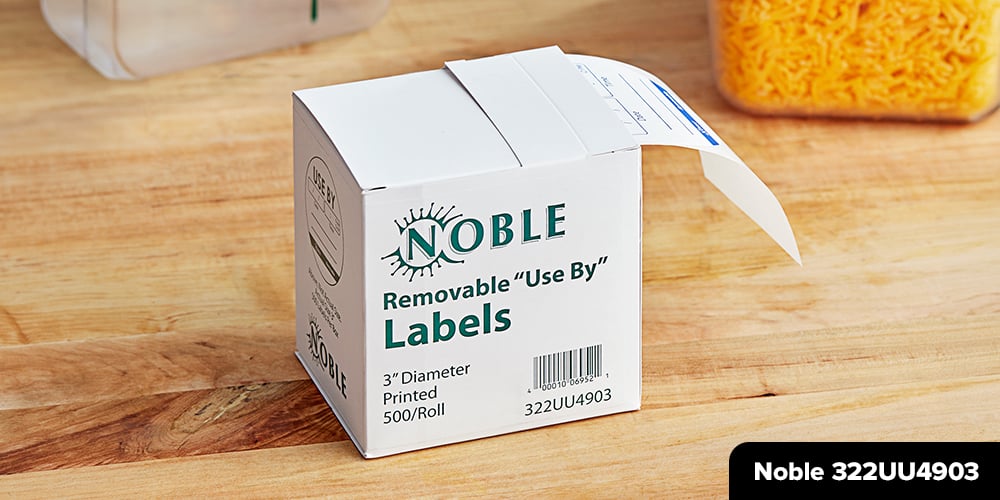 Noble 322UU4903 box of stickers with a roll coming out of the box