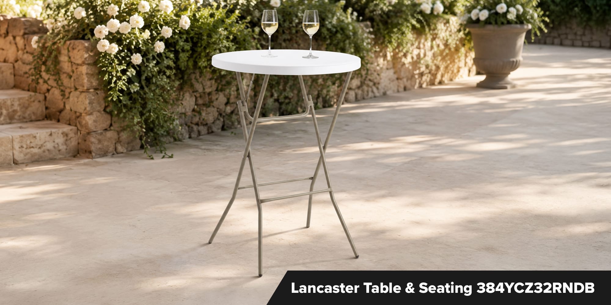 Best Bar Height Folding Table: Lancaster Table & Seating 384YCZ32RNDB