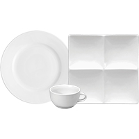 Oneida Buffalo by 1880 Hospitality Bright White Ware Porcelain Dinnerware