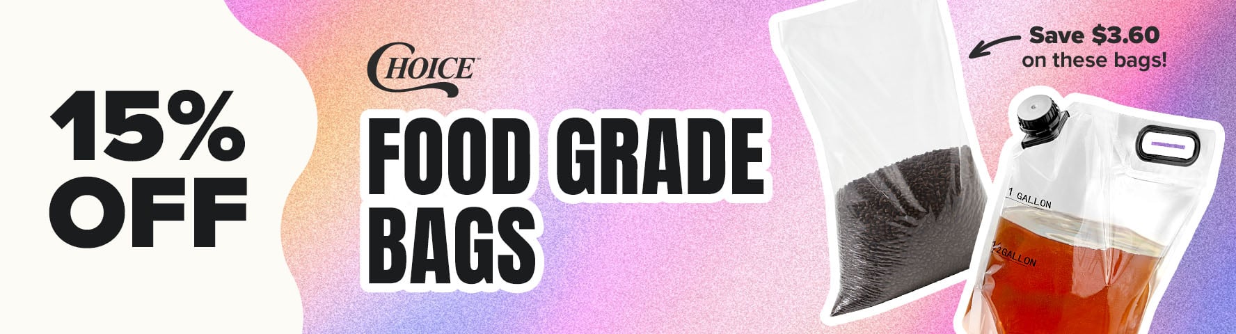 15% Off Food Grade Bags