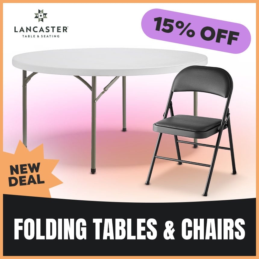 15% Off Folding Tables & Chairs