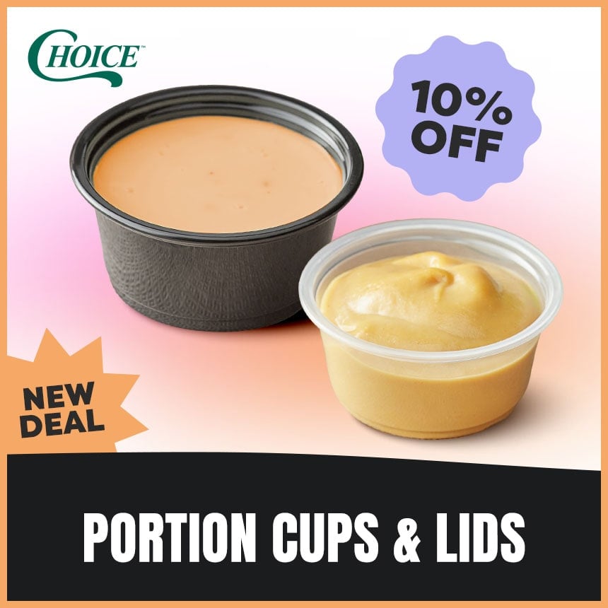 10% Off Portion Cups & Lids