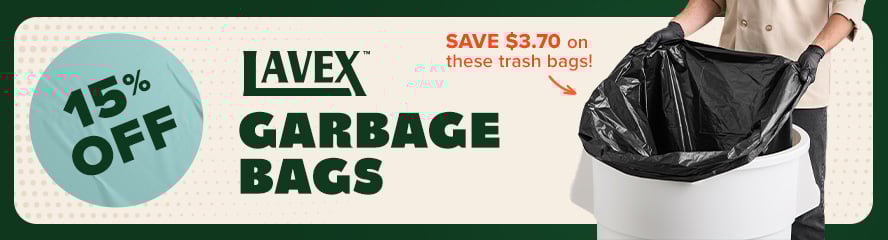 15% Off Garbage Bags