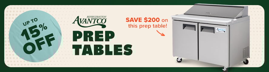 Up to 15% Off Prep Tables