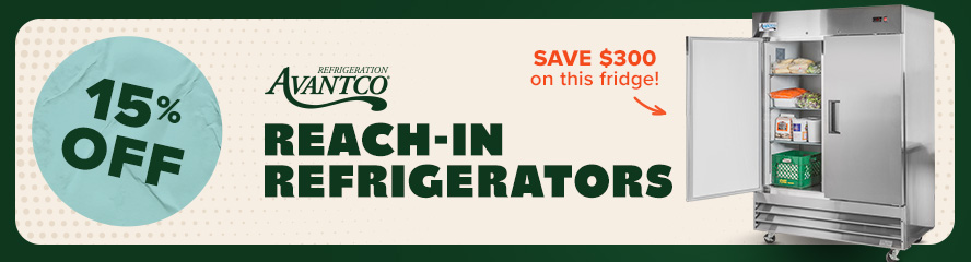 15% Off Reach-In Refrigerators
