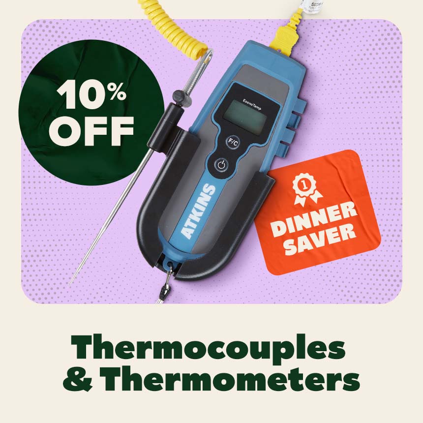 10% Off Thermocouples & Thermometers