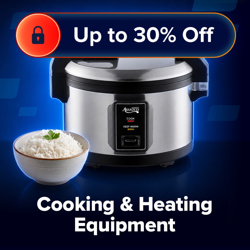 Save up to 30% on Cooking & Heating Equipment