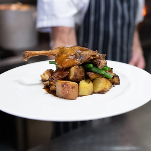 Confit of Duck prepared by chef