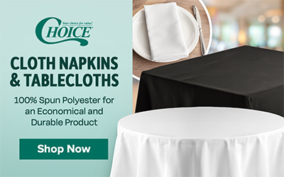 Choice, Cloth Napkins and Tablecloths, 100% Spun Polyester for an Economical and Durable Product, Shop Now