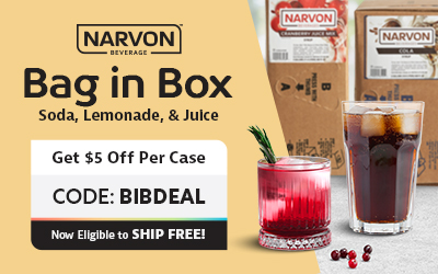 Free Shipping and $5 OFF per case of Bag in Box Soda, Lemonade, & Juice