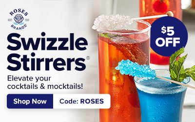 Roses Brands Swizzle Stirrers®. Elevate your cocktails and mocktails. Shop now and save $5. Use code: ROSES