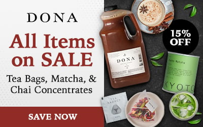All Items on SALE: Dona Tea Bags, Matcha, & Chai Concentrates
