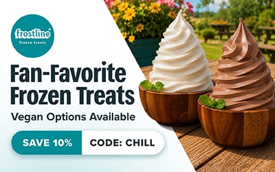 Frostline Frozen Treats, Fan-Favorite Frozen Treats, Vegan Options Available, Save 10%, code: CHILL