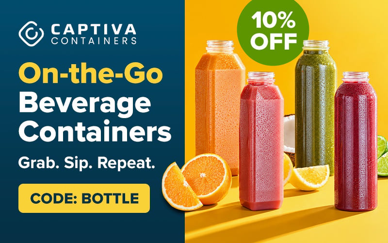 Save 10% on Captiva Beverage Containers; Use Code: BOTTLE