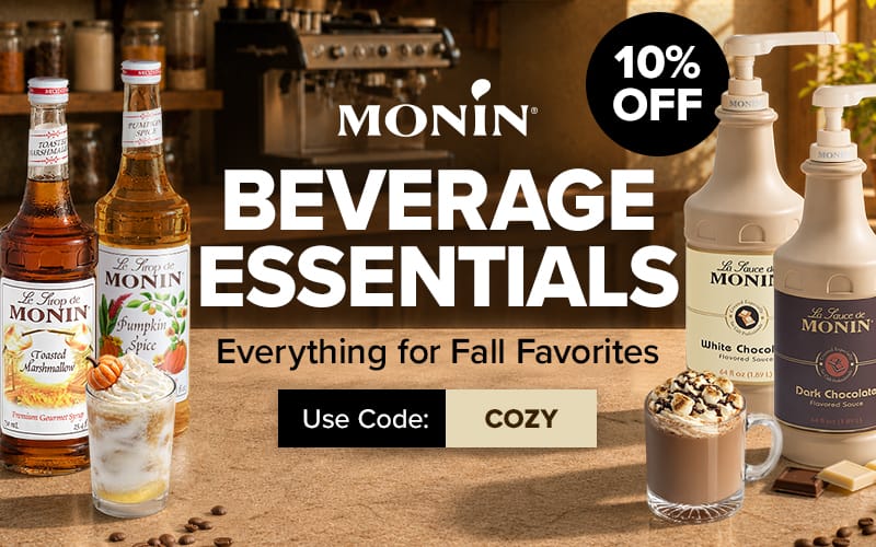 Shop Monin Beverage Essentials, Save 10% with code COZY