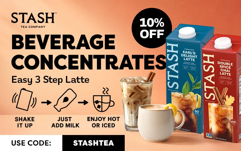 Save 10% on Stash Tea Beverage Concentrates