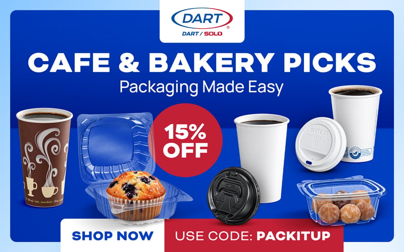 Dart Solo Cafe & Bakery Picks Packaging Made Easy Shop Now Use Code PACKITUP