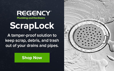Regency Scraplock - A tamper-proof solution to keep scrap, debris, and trash out of your drains and pipes.