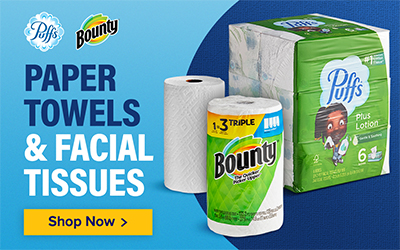 Puffs Facial Tissues & Bounty Paper Towels, Shop Now