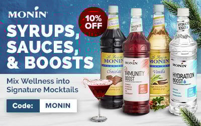 Save 10% on Monin Syrups Sauces and Boosts