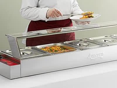 YMJOINMX Roll Top Chef Chafing Dish Buffet Set 2 Pan Food Warmer Buffet  Servers and Warmers Digital Display Temperature Warming Tray Bain Marie  Food