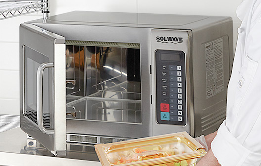 Solwave Space Saver Stainless Steel Heavy-Duty Commercial Microwave with  USB Port - 120V, 1200W