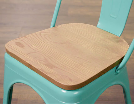 Natural Wooden Seat for Industrial Cafe Chairs
