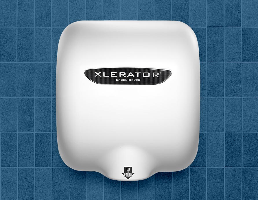 Excel XLERATOR® White Thermoset Resin Cover High Speed Hand Dryer